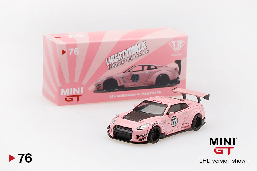 Mini GT LB Works Nissan R35 GTR Pink Pig #76