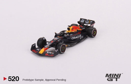 Mini GT Oracle Red Bull Racing RB18 #1 Max Verstappen 2022 Abu Dhabi Winner #520