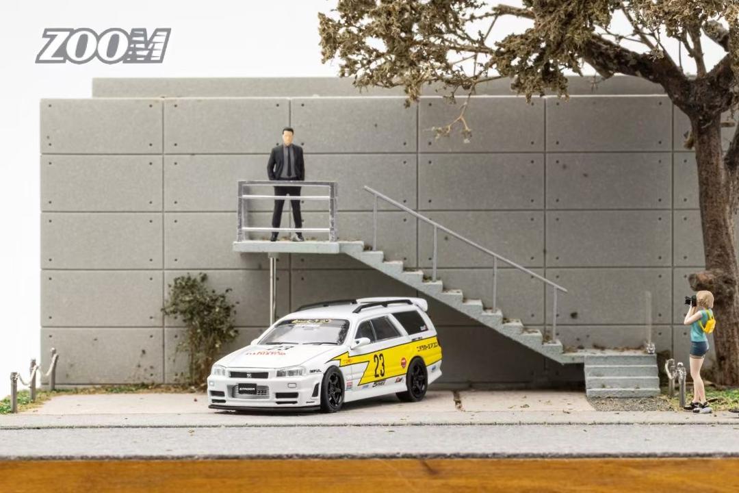 Zoom Model Nissan Stagea With R34 GTR Front End LBWK Livery