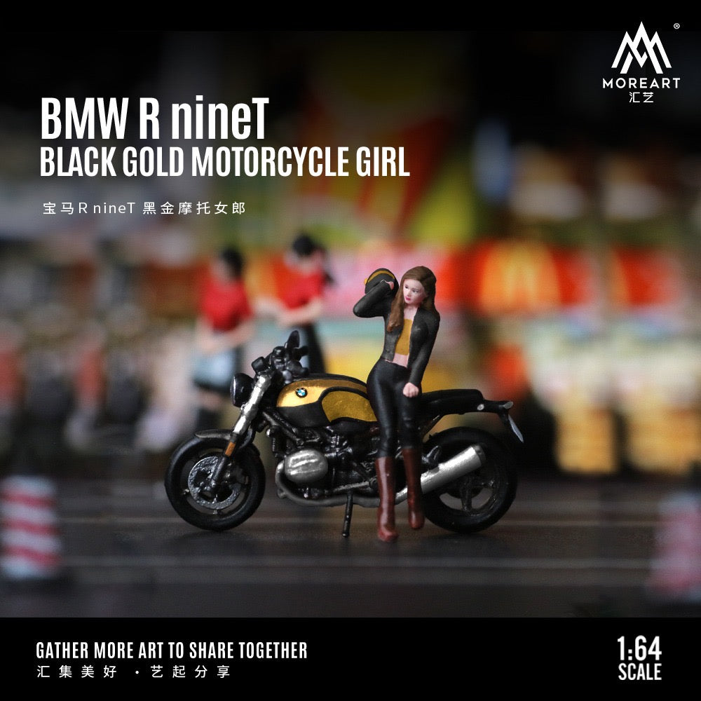 MoreArt BMW R NineT Motorbike & Girl Figure