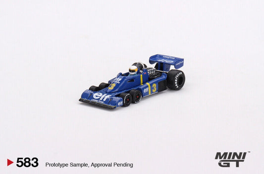 Mini GT Tyrrell P3 Jody Scheckter 1976 Swedish GP Winner #583