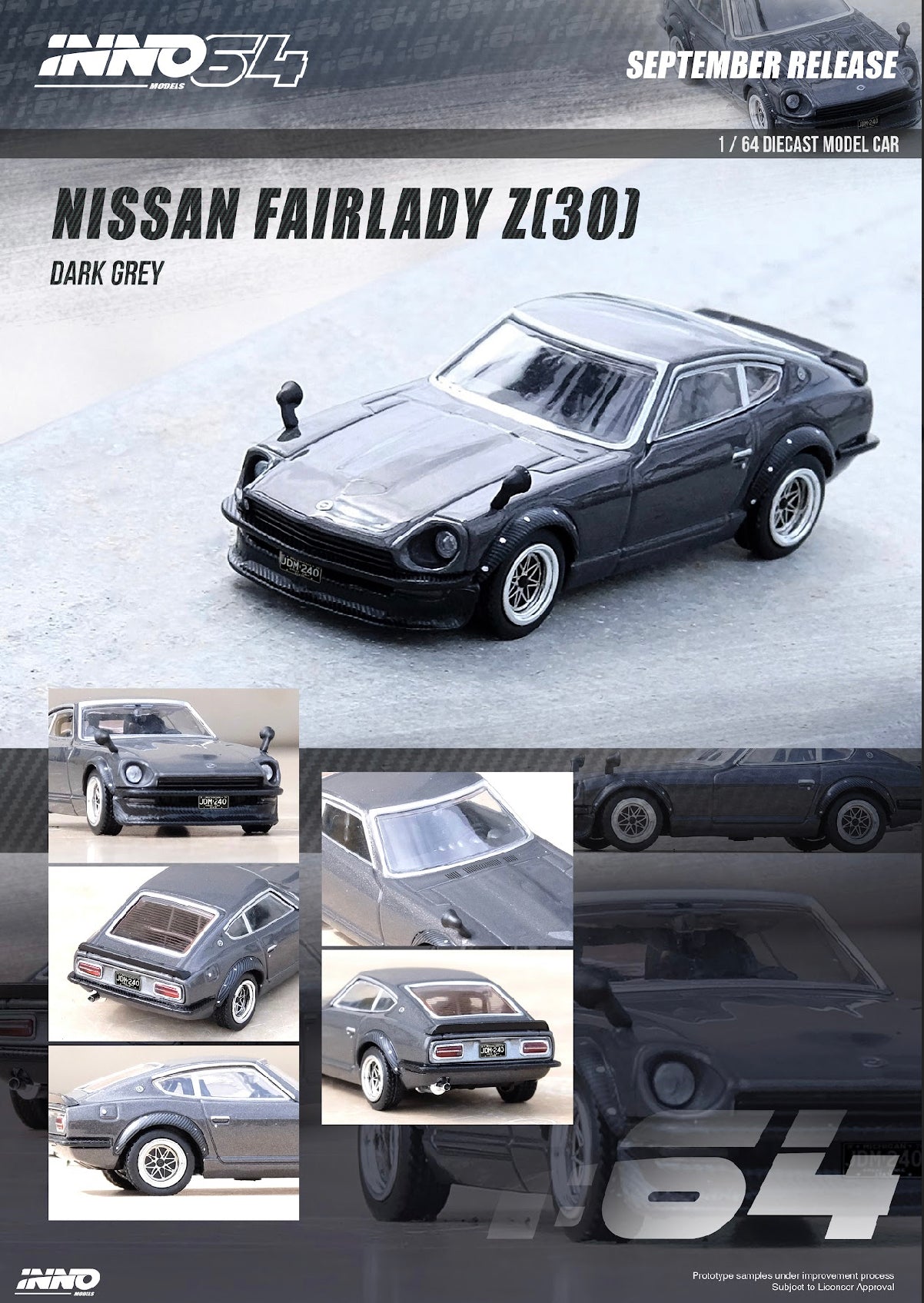 Inno64 Nissan Fairlady Z 240Z Z30 Dark Grey