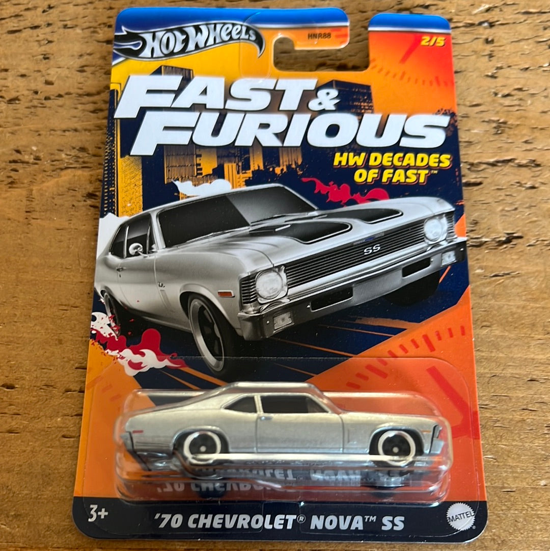 Hot Wheels Mainline Fast & Furious Decades Of Fast 70 Chevrolet Nova SS