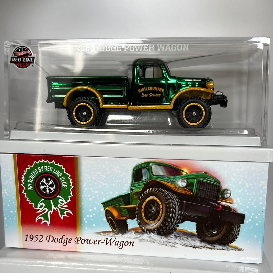 Hot Wheels RLC 1/64 - 1952 Dodge Power Wagon Holiday Edition 2023 - Vert - Modèle Collection En Métal