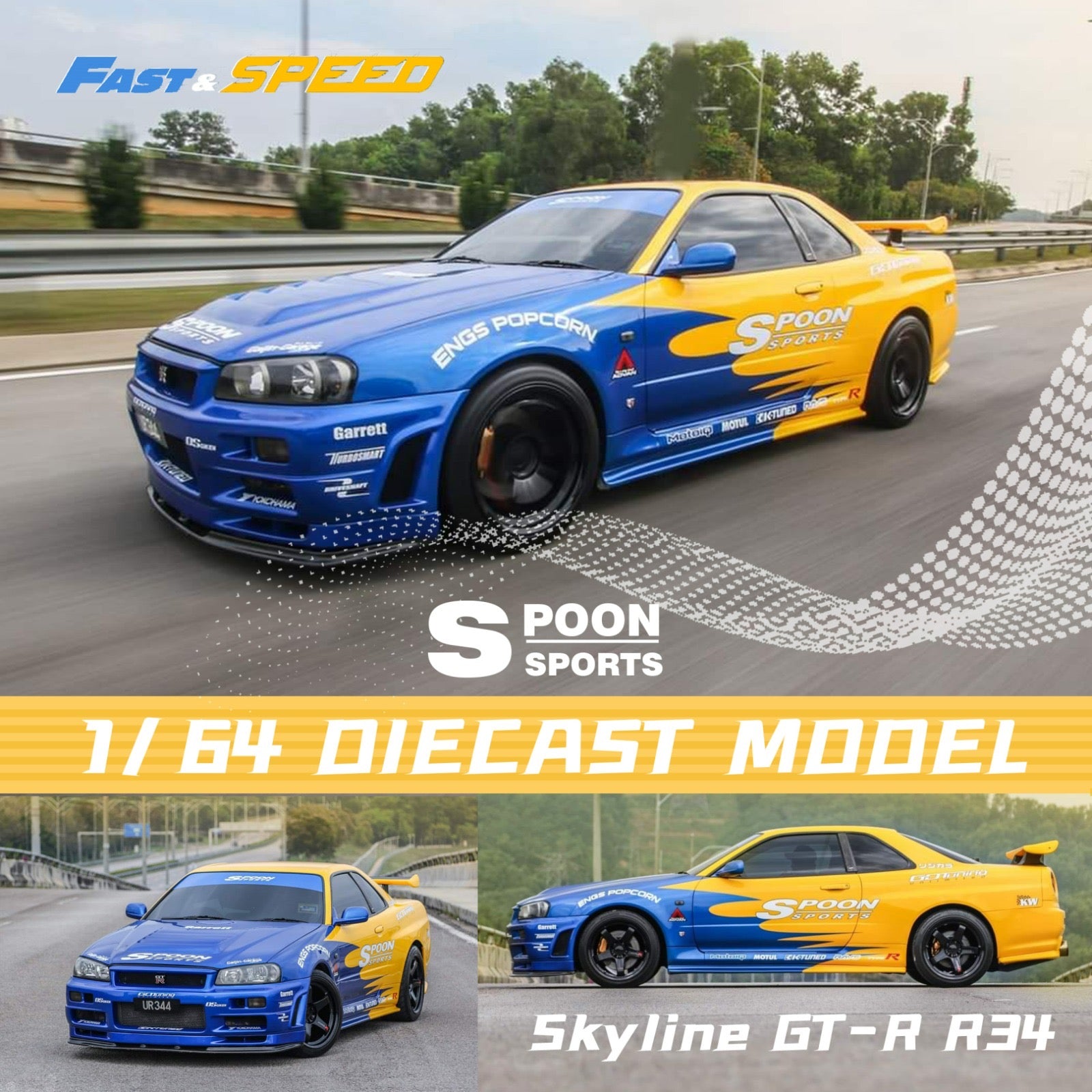 Fast & Speed Nissan Skyline R34 GTR Spoon Sports – Bran’s Diecast