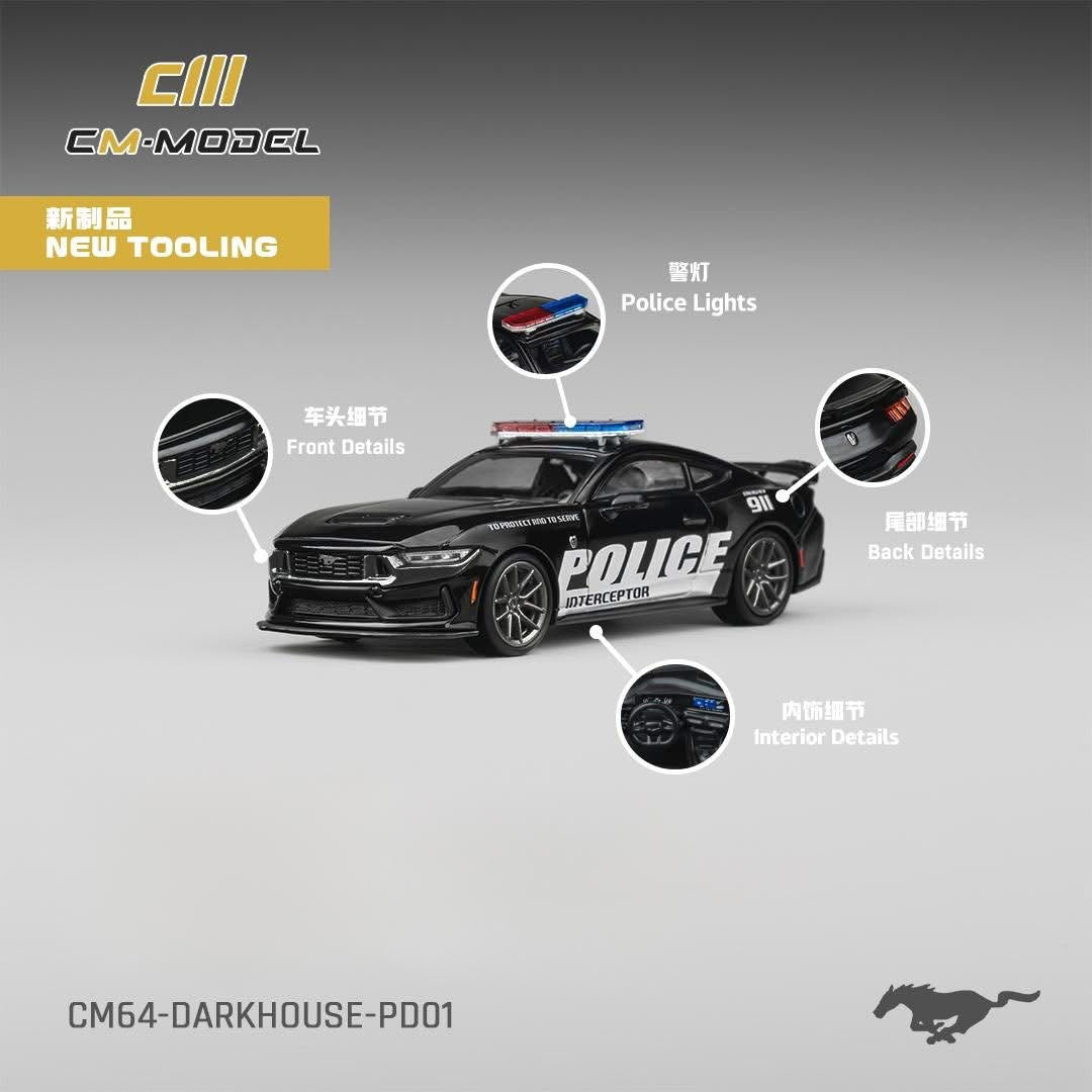 CM Model Ford Mustang Dark Horse Police