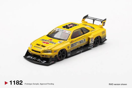 Mini GT Nissan LB ER34 Super Silhouette Skyline Sport Yellow #1182