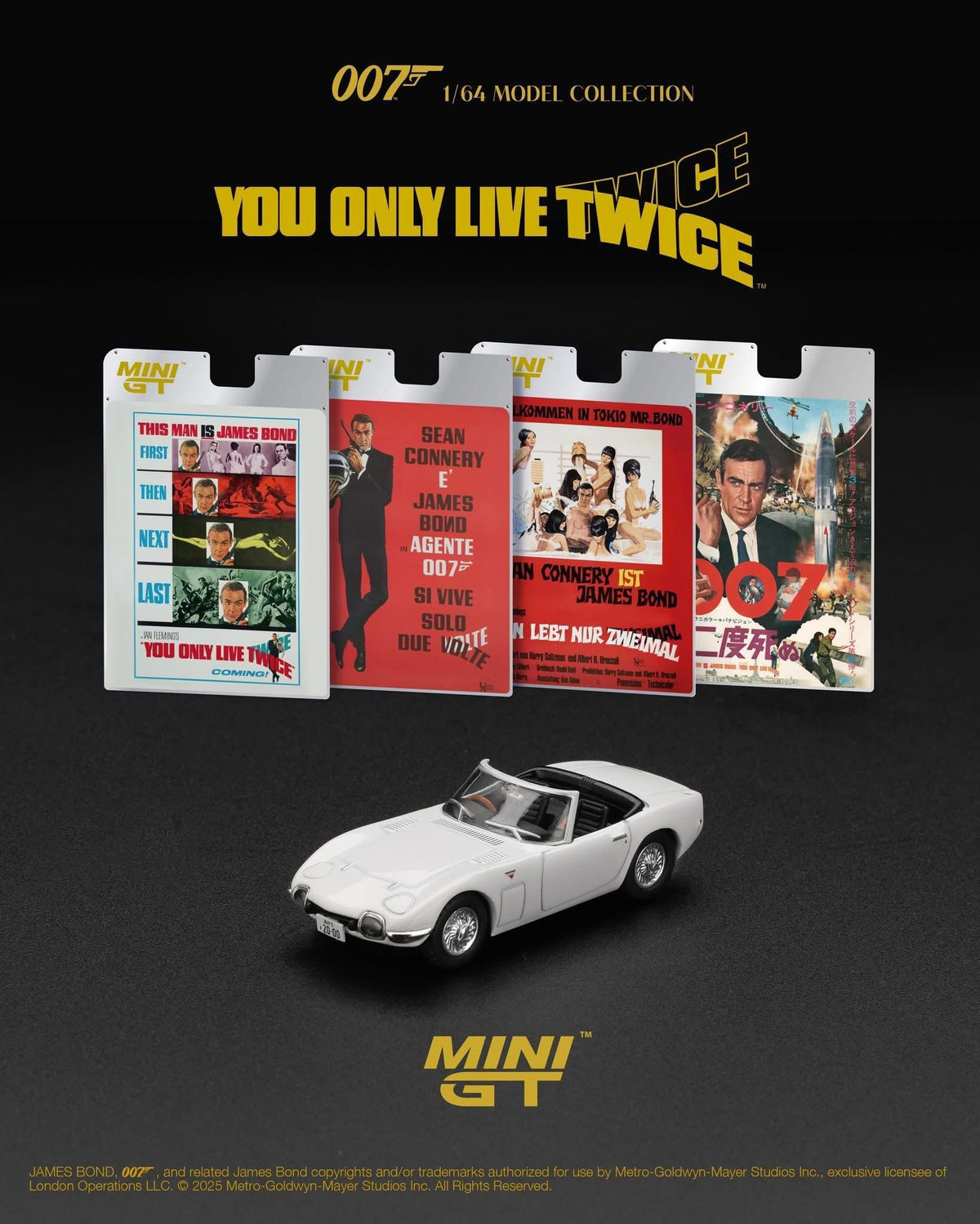 Mini GT James Bond 007 You Only Live Twice Toyota 2000GT Roadster #915