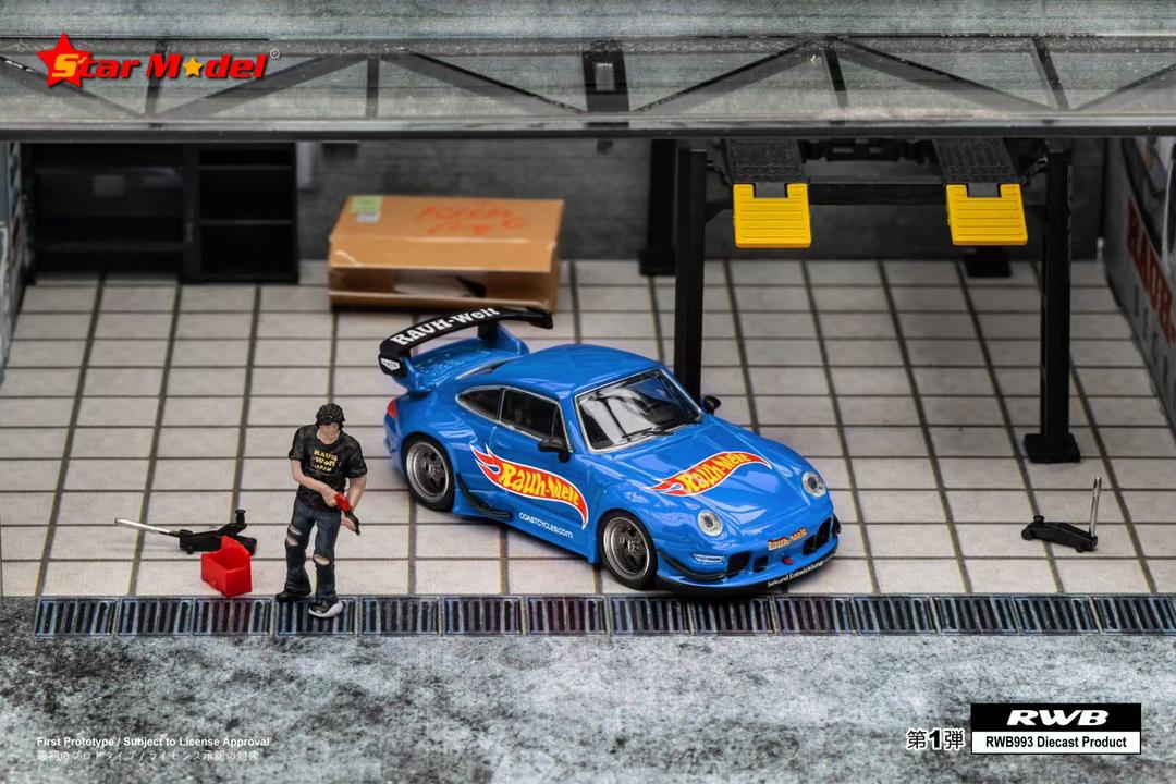 Star Model Porsche 993 RWB Blue With Figure