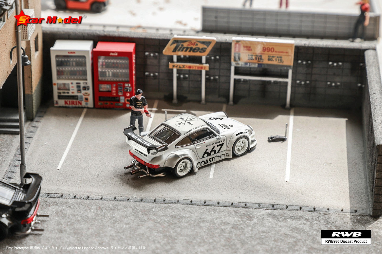 Star Model Porsche 930 GT RWB Coast Cycles With Accesories