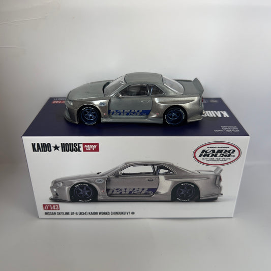 Mini GT x Kaido House Nissan Skyline R34 GTR Shinjuku V1 Chase #143