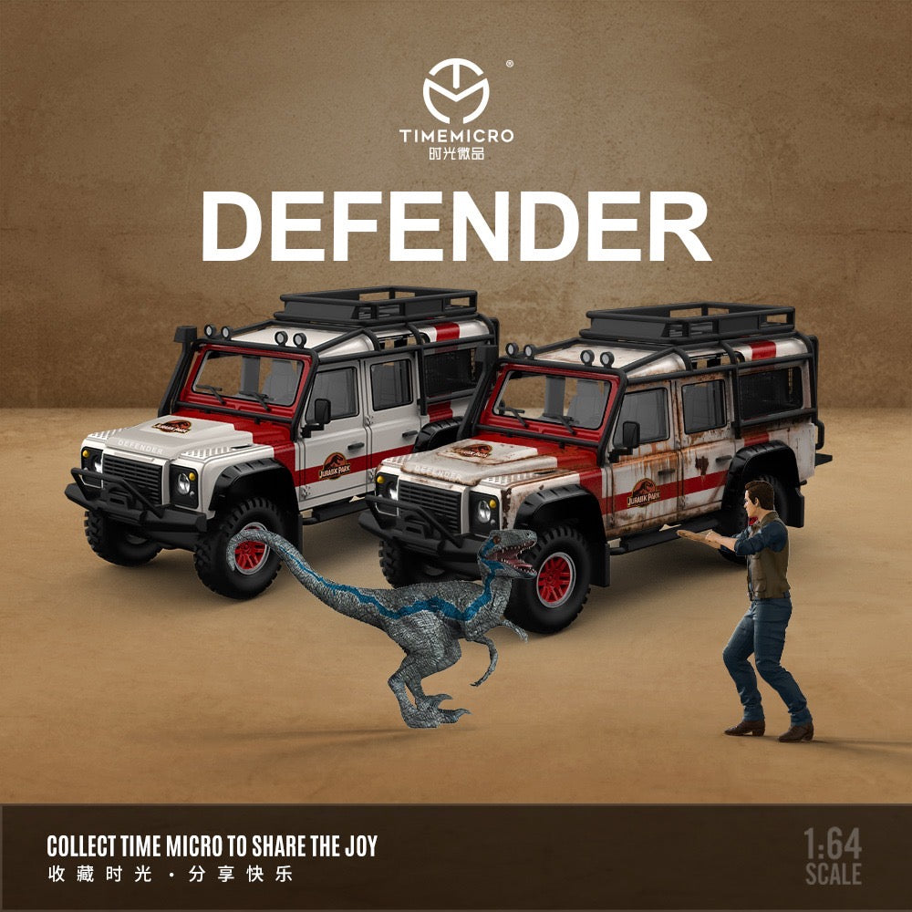 Time Micro Jurassic Park Land Rover Defender And Figures Set