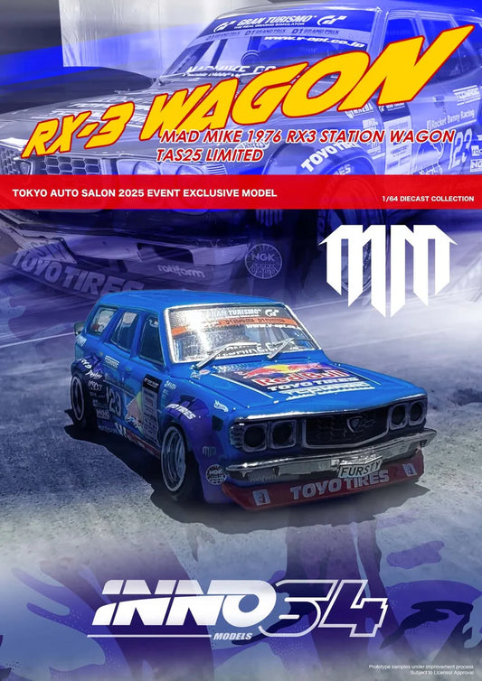 Inno64 Mad Mike 1976 Mazda RX3 Wagon Tokyo Auto Salon 2025 Exclusive
