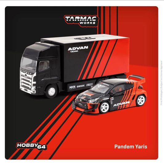 Tarmac Works Pandem Toyota Yaris Advan With Truck Packaging