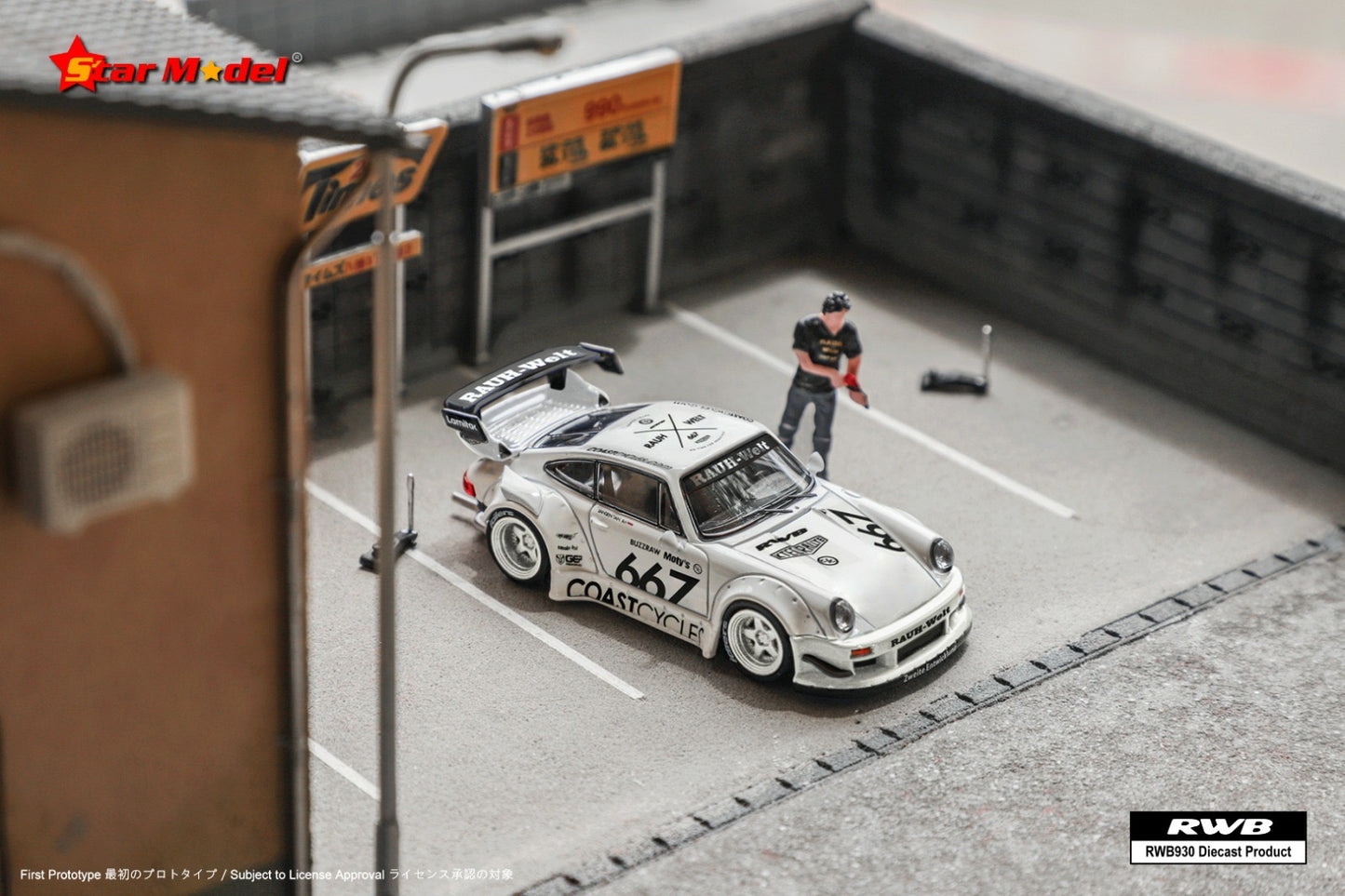 Star Model Porsche 930 GT RWB Coast Cycles With Accesories