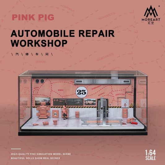 MoreArt Diorama Pink Pig Workshop With Tools