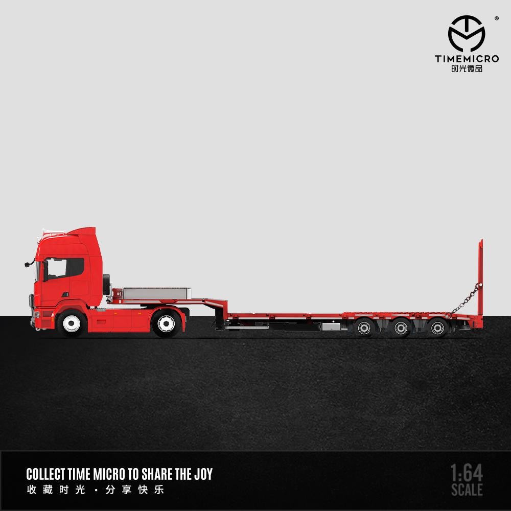 Time Micro Scania Truck & Flatbed Trailer Red