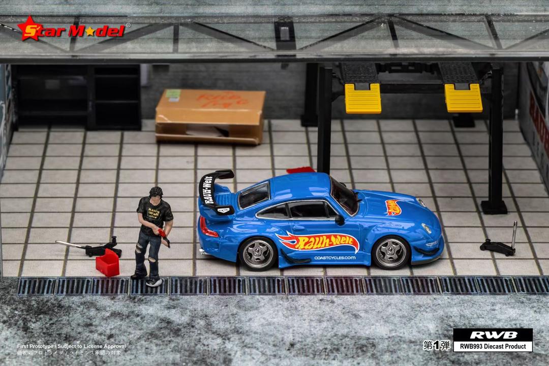 Star Model Porsche 993 RWB Blue With Figure