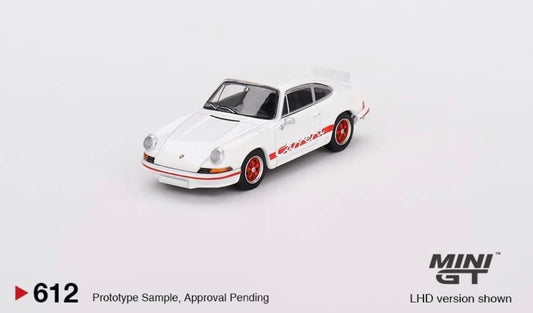 Mini GT Porsche 911 Carrera RS 2.7 Grand Prix White With Red Livery #612