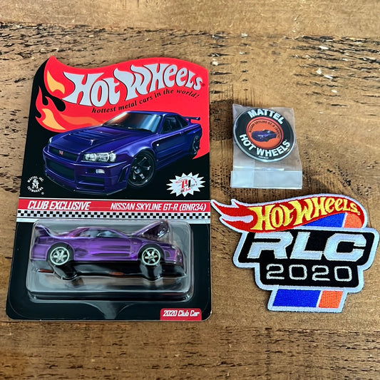 Hot Wheels RLC Nissan Skyline R34 GTR Purple With Patch And Pin