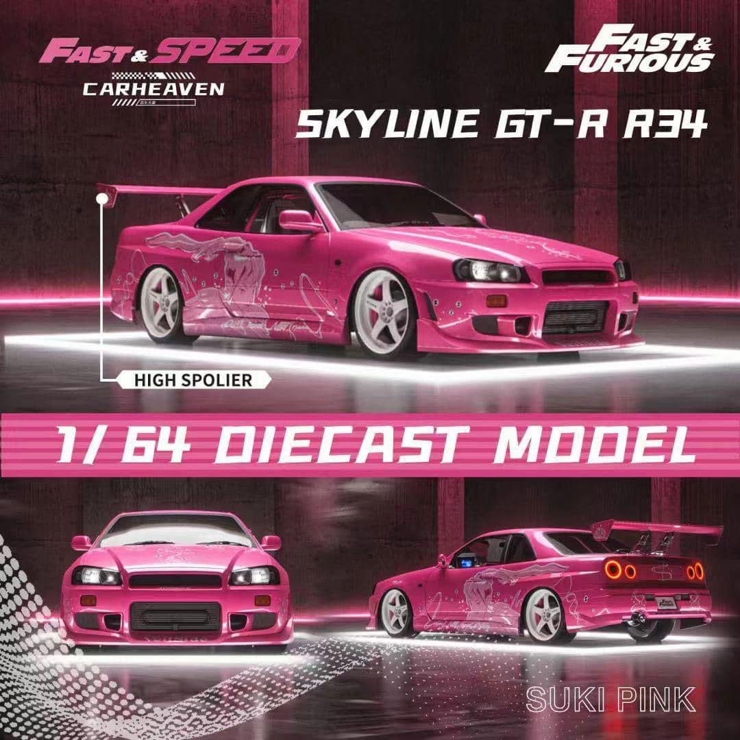 Fast & Speed Nissan Skyline R34 GTR Pink Fast & Furious Suki Livery