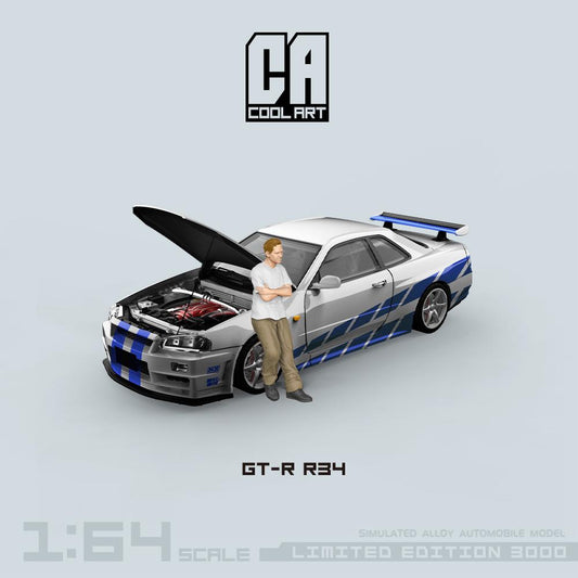 Cool Art Fast & Furious Nissan Skyline R34 GTR & Figure