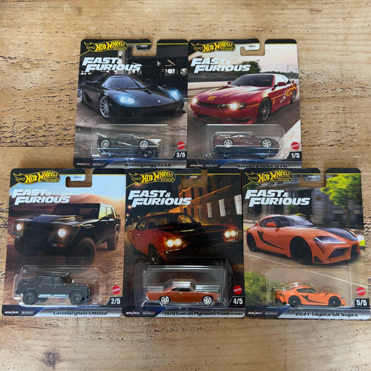 Hot Wheels Premium Fast & Furious Set Of 5