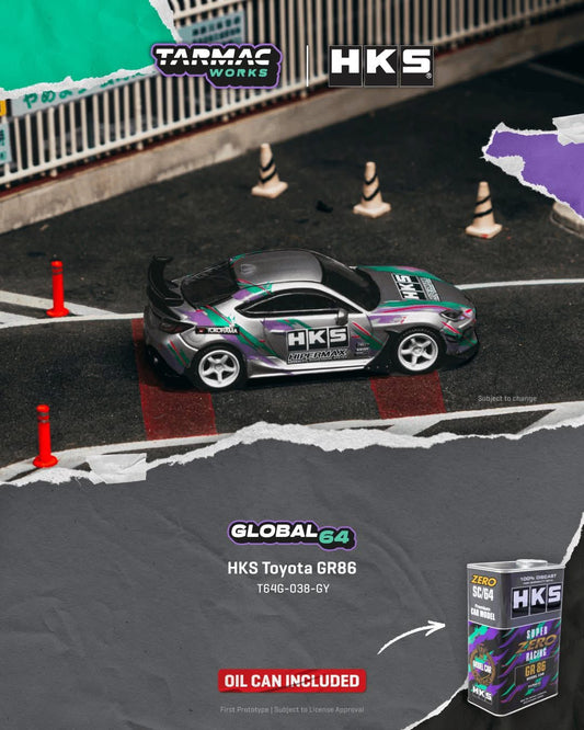 Tarmac Works HKS Toyota GR86 & Oil Can