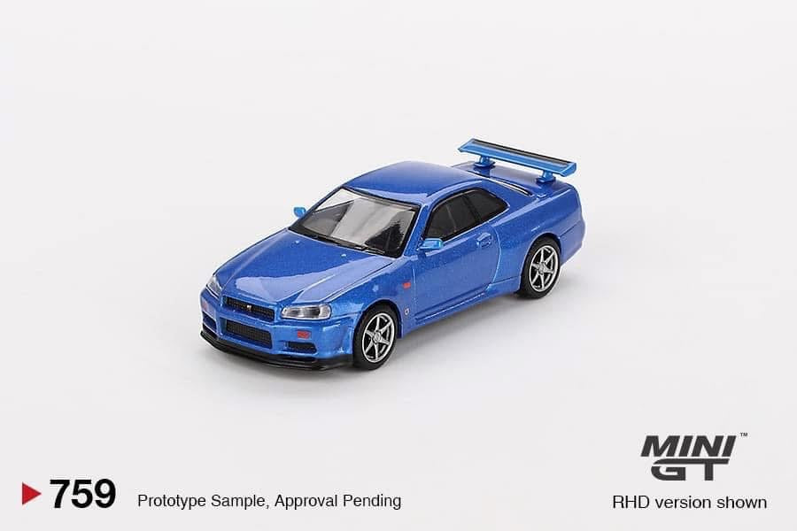 Mini GT Nissan Skyline R34 GTR Bayside Blue #759