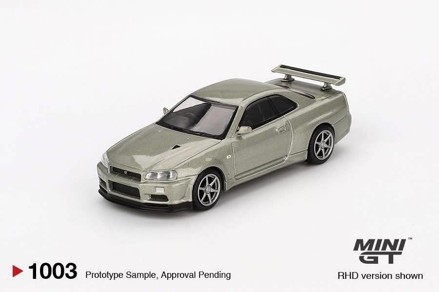 Mini GT Nissan Skyline R34 GTR V Spec Millennium Jade #1003