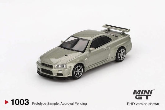 Mini GT Nissan Skyline R34 GTR V Spec Millennium Jade #1003