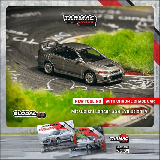 Tarmac Works Mitsubishi Lancer GSR Evolution IV & Trading Cards