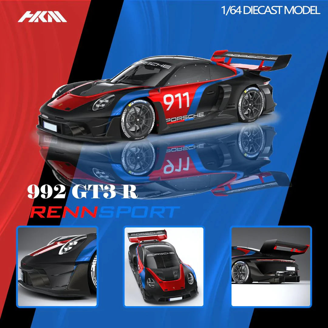 HKM Porsche 992 GT3 R Rennsport Black