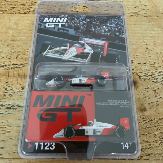 Mini GT McLaren MP4/4 1988 Japanese GP Alain Proust #1123 Blister