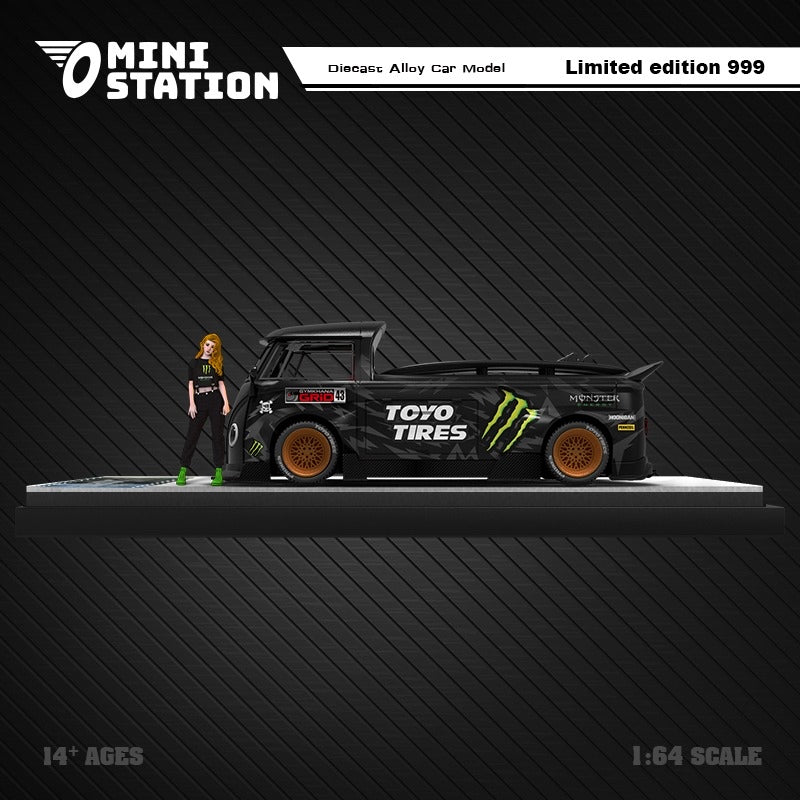 Mini Station Volkswagen T1 Pickup Monster Energy Ken Block With Figure