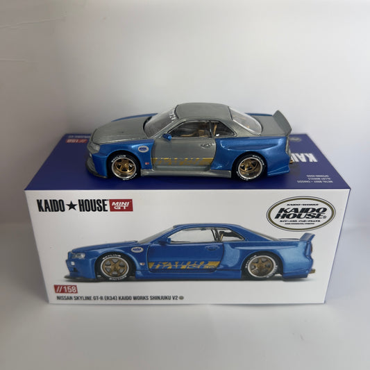 Mini GT x Kaido House Nissan Skyline R34 GTR Shinjuku V2 Chase #158
