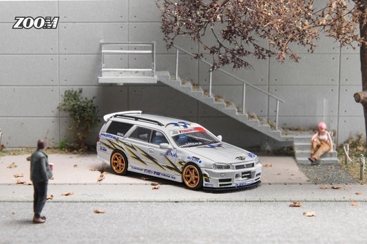 Zoom Model Nissan Stagea R34 Front End D1 Drift Livery