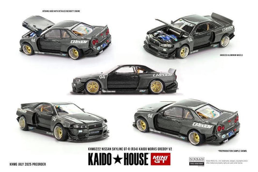 Mini GT x Kaido House Nissan Skyline R34 GTR Greddy V2 #222