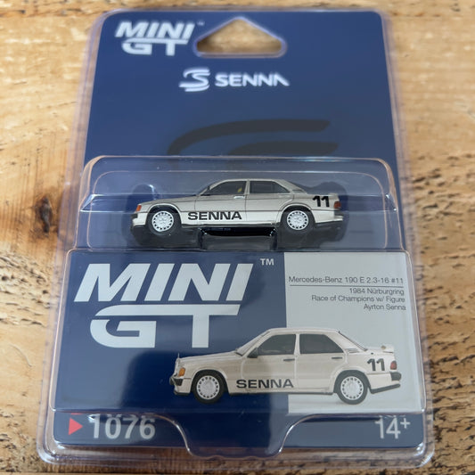 Mini GT Mercedes Benz 190E 1980 Nurburgring With Aryton Senna Figure Blister #1076