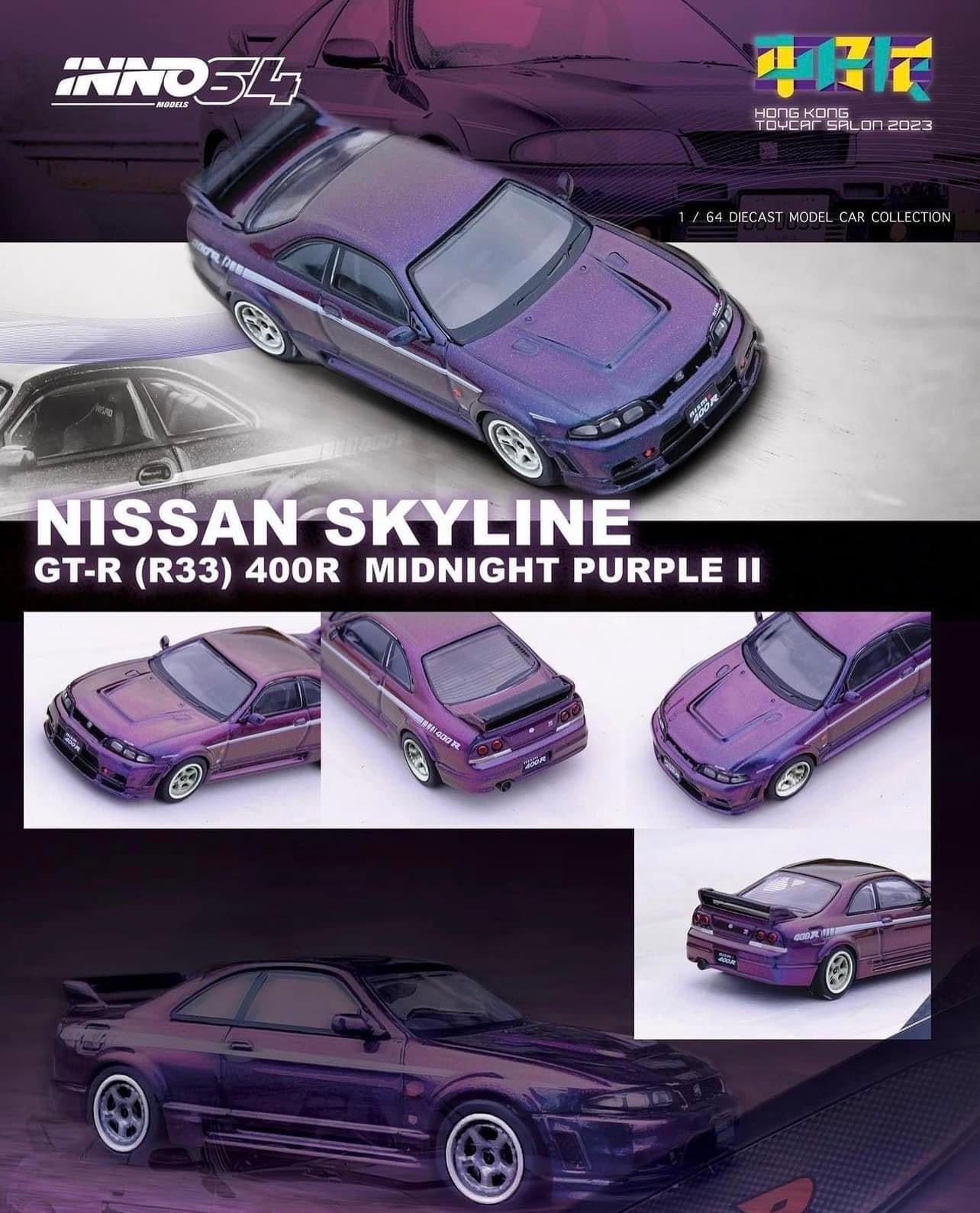 Inno64 Nissan Skyline R33 GTR 400R Midnight Purple II Hong Kong Toycar Salon 2023