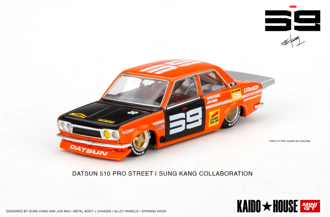 Mini GT x Kaido House Datsun Orange 510 Pro Street #004