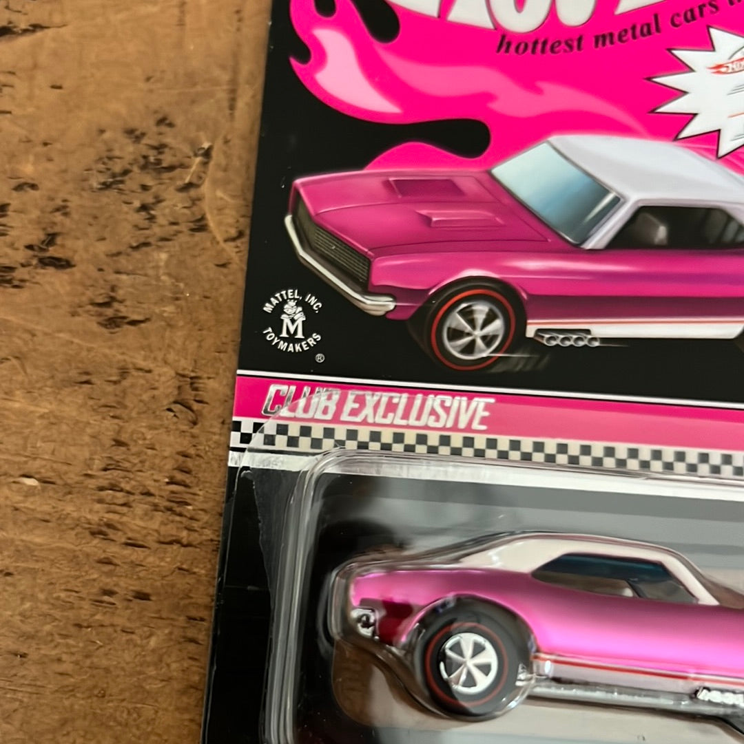 Hot Wheels RLC 67 Camaro Pink Bad Card