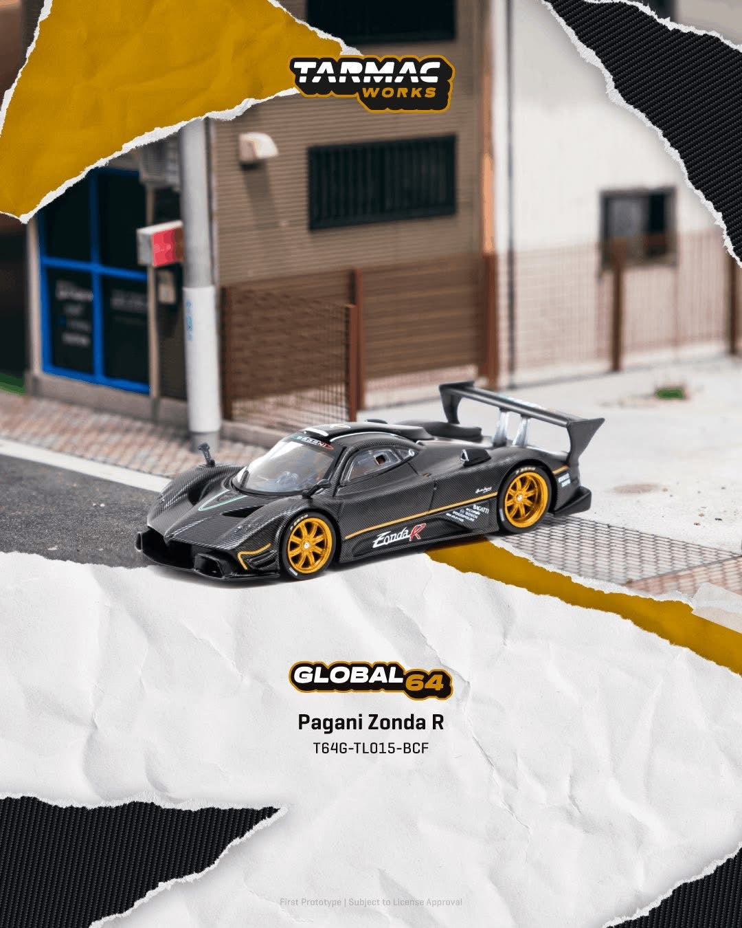 Tarmac Works Pagani Zonda R Matte Exposed Carbon Fiber