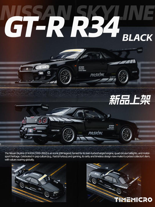 Time Micro Nissan Skyline R34 GTR Black