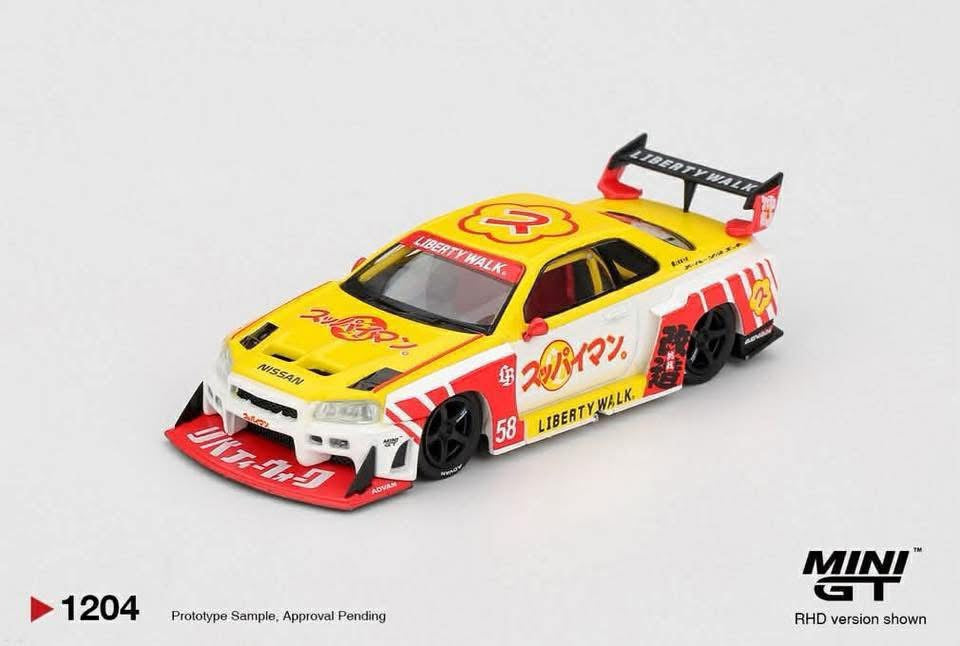 Mini GT Nissan LB-ER34 Super Silhouette Skyline Suppaiman Okinawa #1204