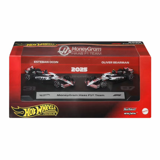 Hot Wheels Premium Formula 1 F1 2 Pack Hass Money Gram Esteban Ocon & Oliver Bearman
