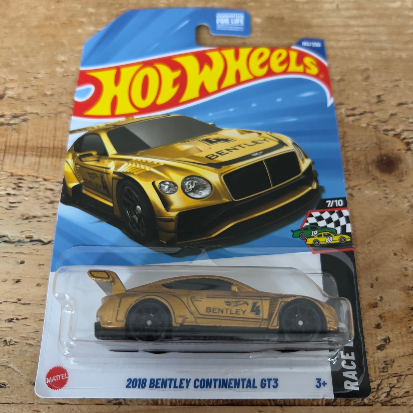Hot Wheels Mainline US Card 2018 Bentley Continental GT3