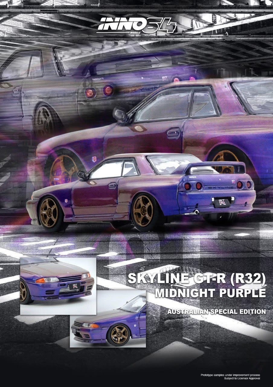Inno64 Australian Special Edition Nissan Skyline R32 GTR Midnight Purple