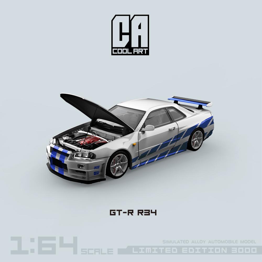 Cool Art Fast & Furious Nissan Skyline R34 GTR & Figure