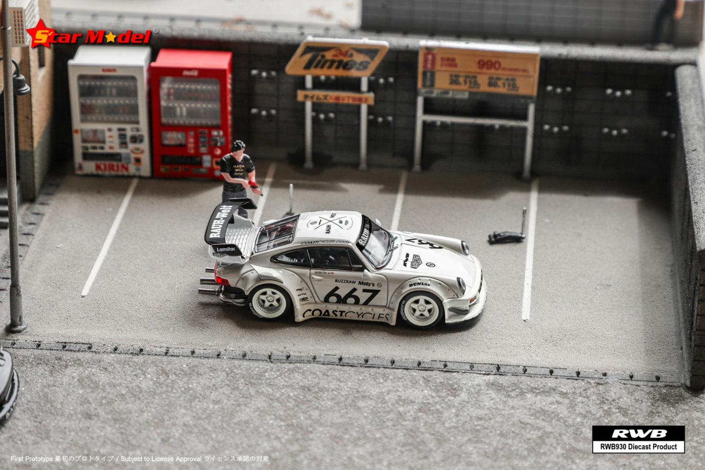 Star Model Porsche 930 GT RWB Coast Cycles With Accesories